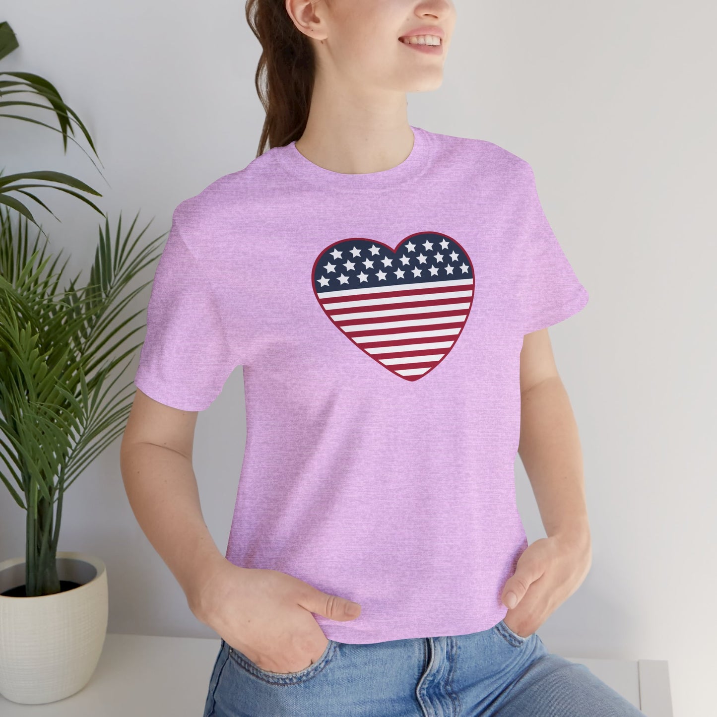 Patriotic Heart T-Shirt — American Flag Heart Tee for 4th of July & Independence Day