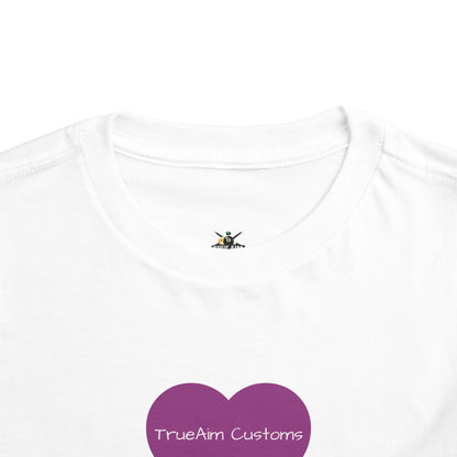 Toddler Tee — Purple Heart Graphic Kids Shirt, Cute Valentine's or Everyday Baby Gift