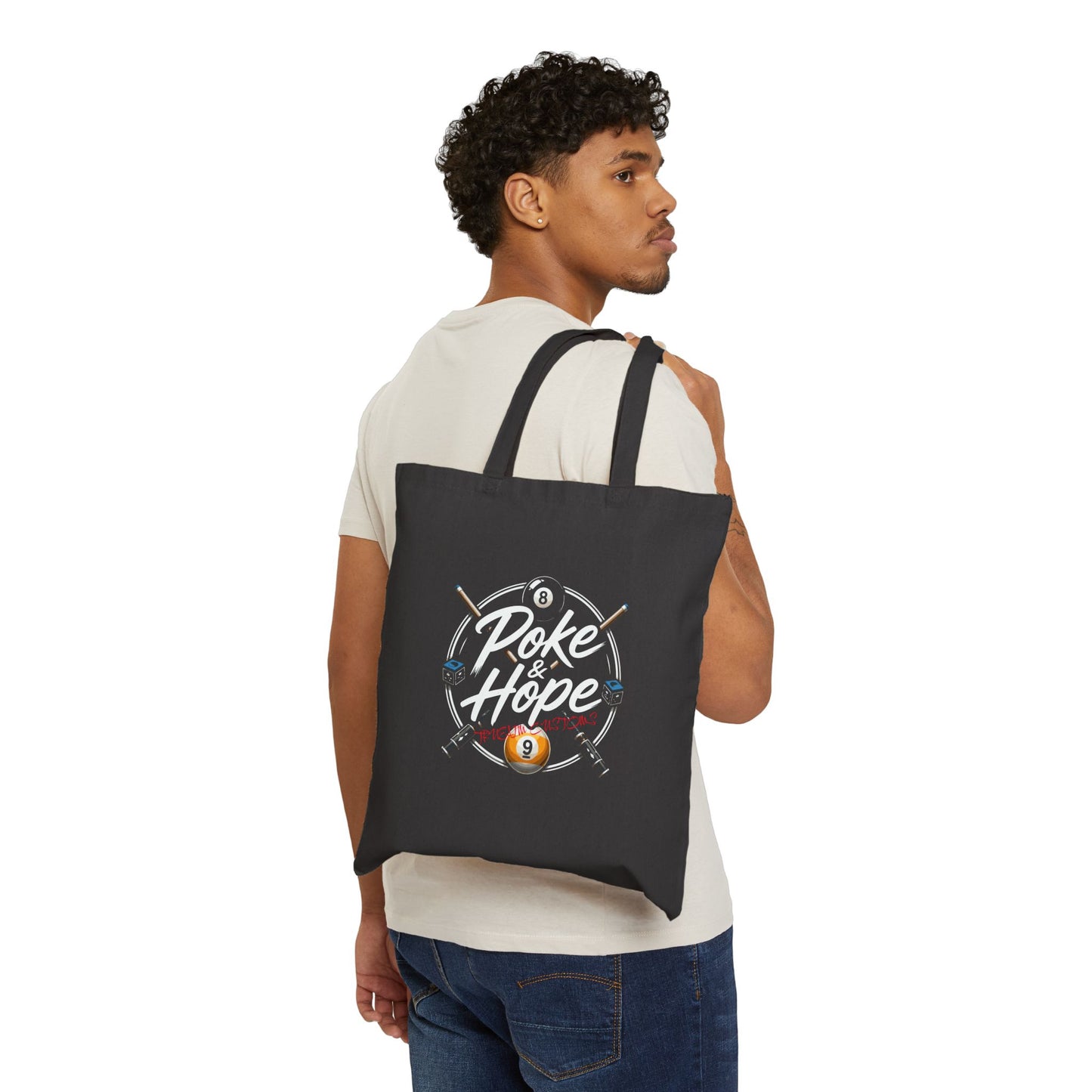 "Poke & Hope" / True Aim Billiards Canvas Tote