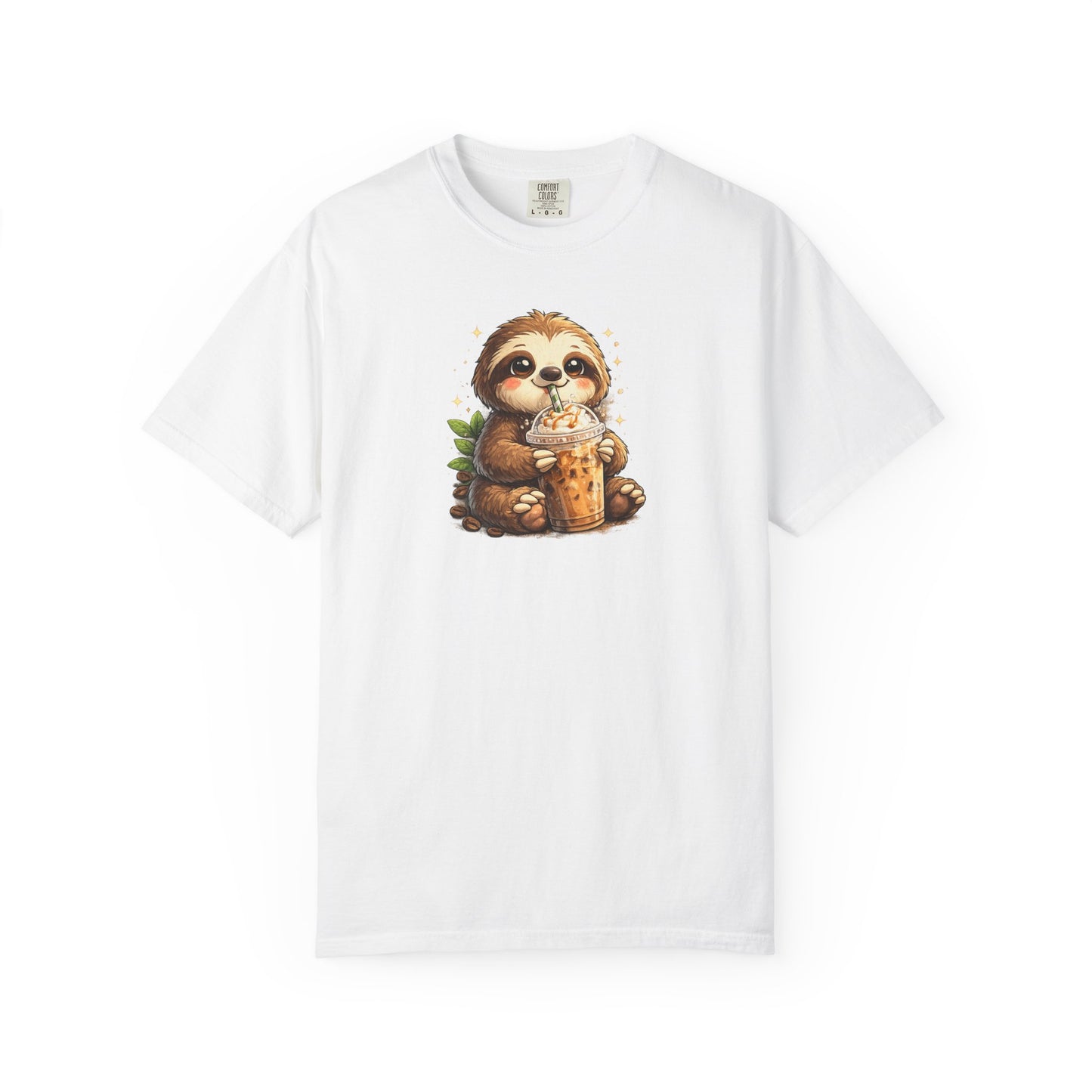 Cute Sloth Holding Coffee T-Shirt — Adorable Cozy Animal Tee