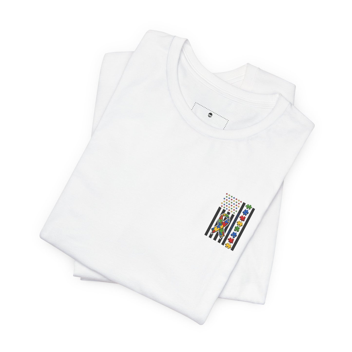 Autism Awareness Flag T-Shirt — Puzzle Ribbon Support Tee