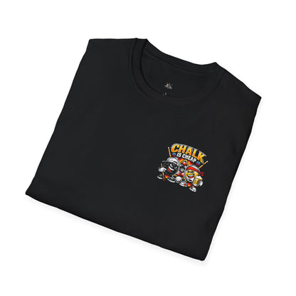Billiards T-Shirt — "Chalk Is Cheap" Pool Cue & Balls Graphic Tee