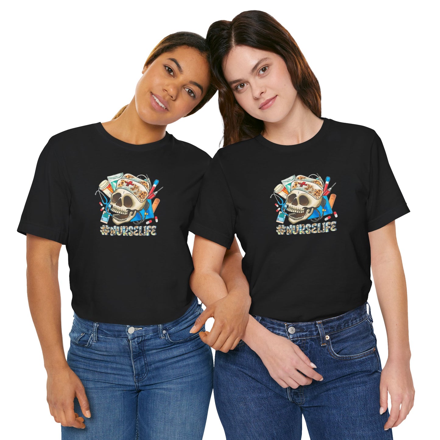 Nurse life Skull Graphic Tee