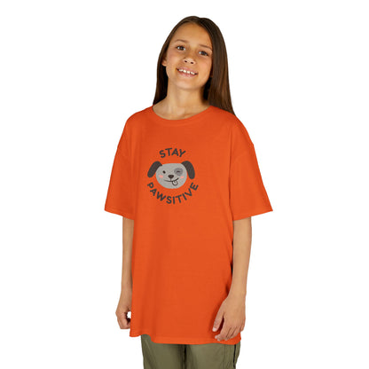 Kids T-Shirt — "Stay Pawsitive" Sloth Tee (Cute Animal Positivity Shirt)