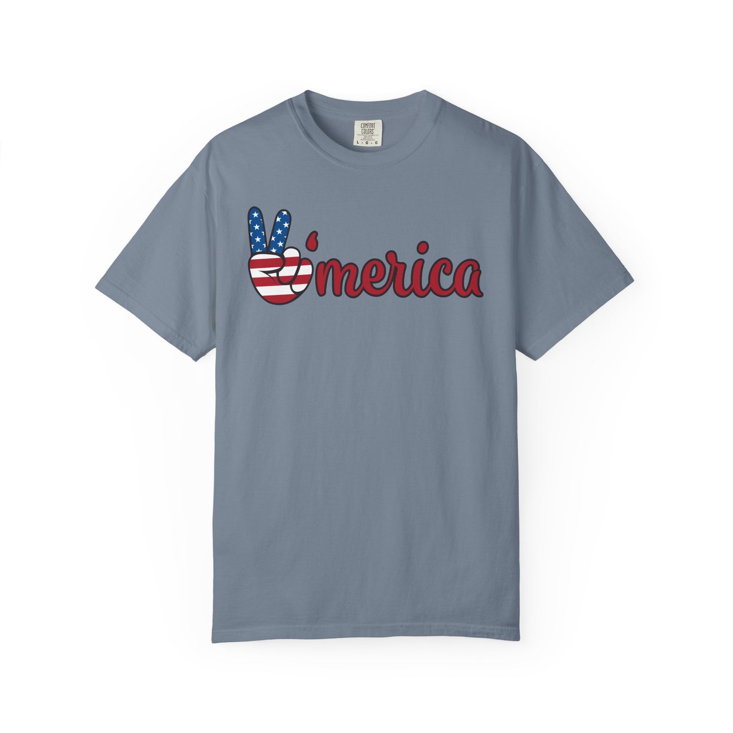 'Merica Peace Sign T-shirt – American Flag Patriotic Tee for 4th of July