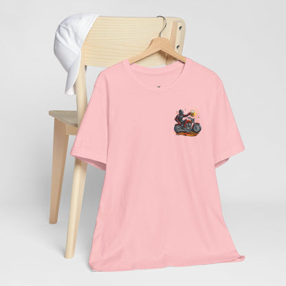 Motorcycle T‑Shirt with Beer Mug Graphic