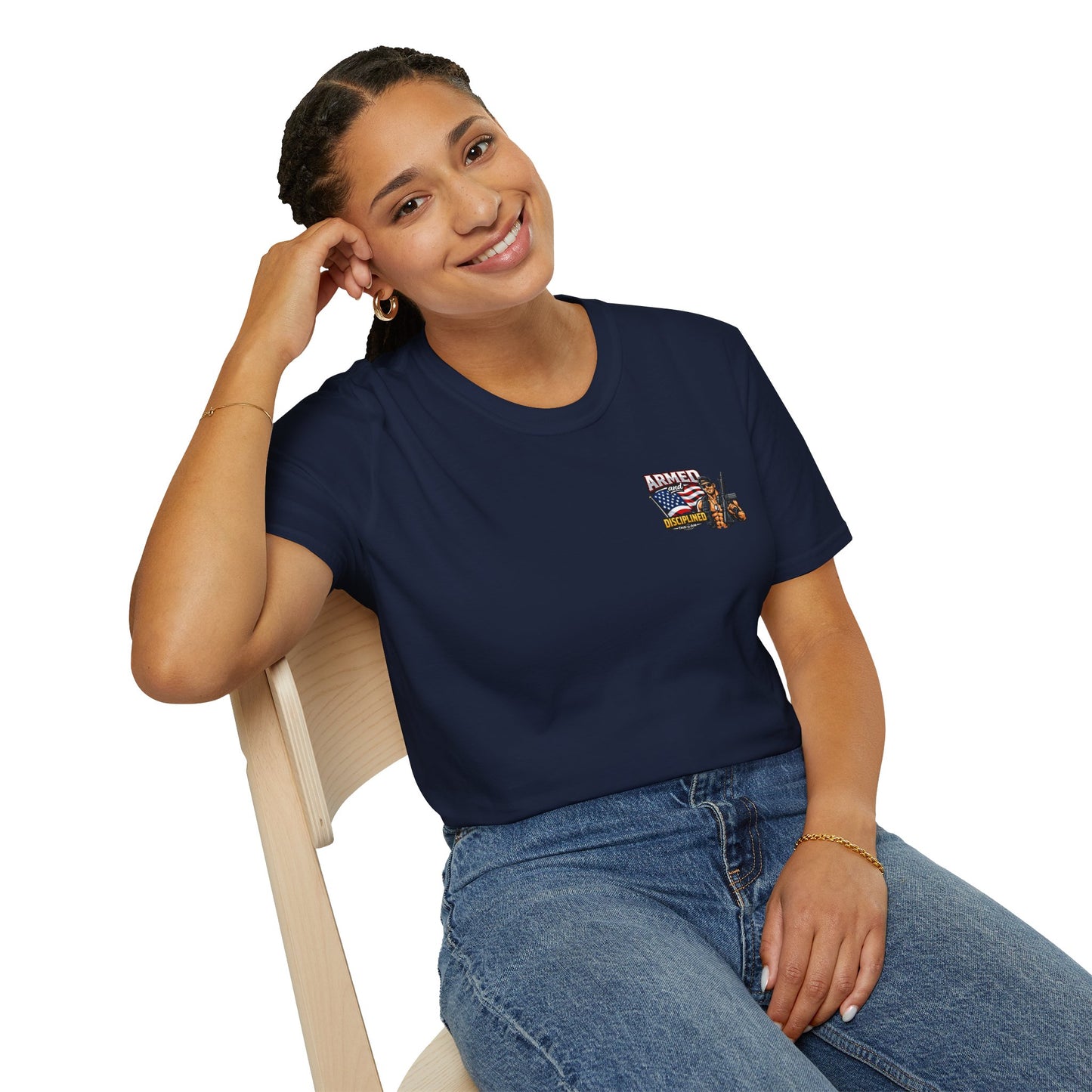 Armed and Disciplined T-Shirt — Patriotic Rifle Graphic Tee