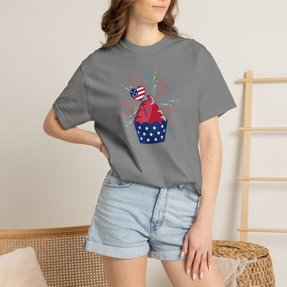 Patriotic Cupcake T-Shirt — 4th of July Red White Blue Celebration Tee