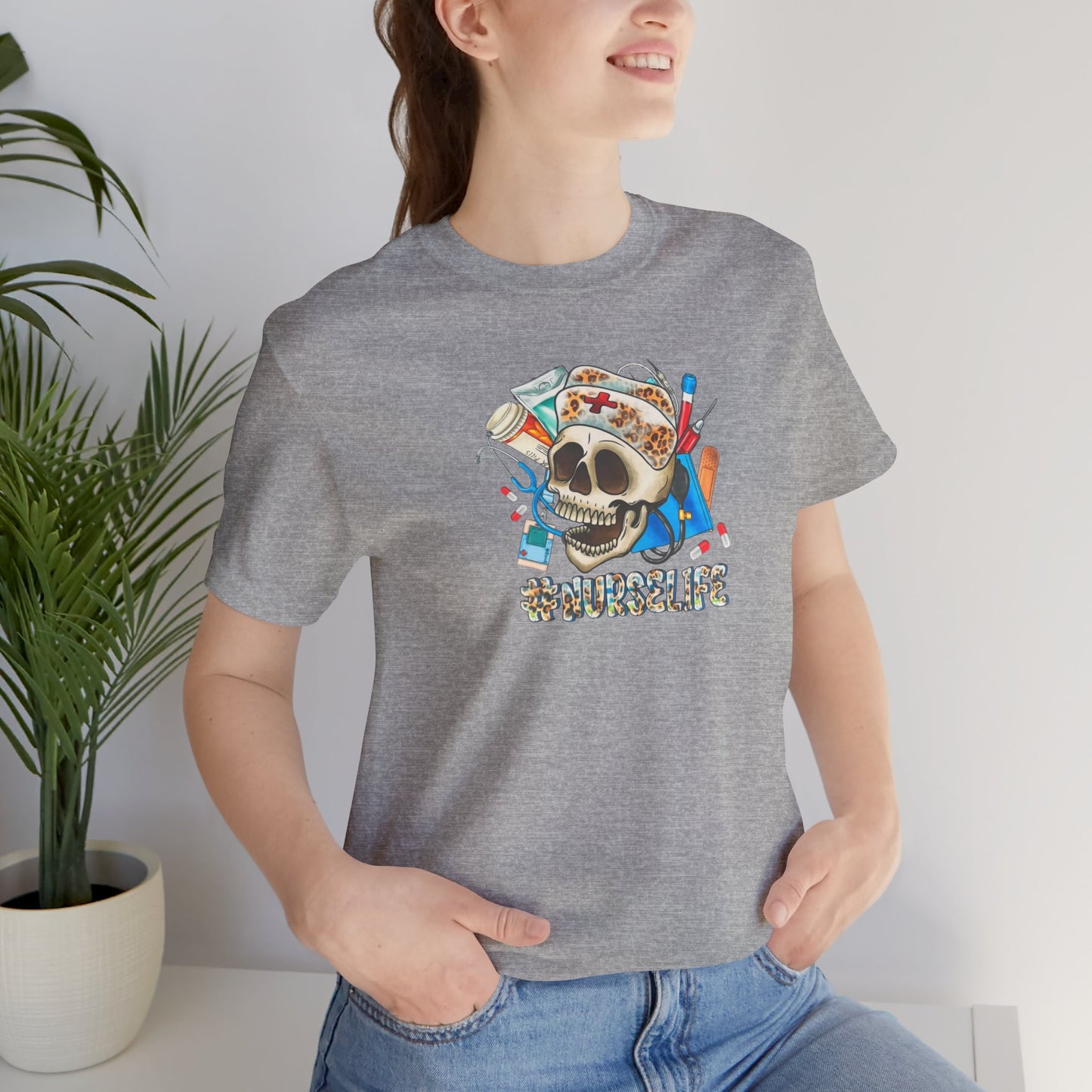Nurse life Skull Graphic Tee
