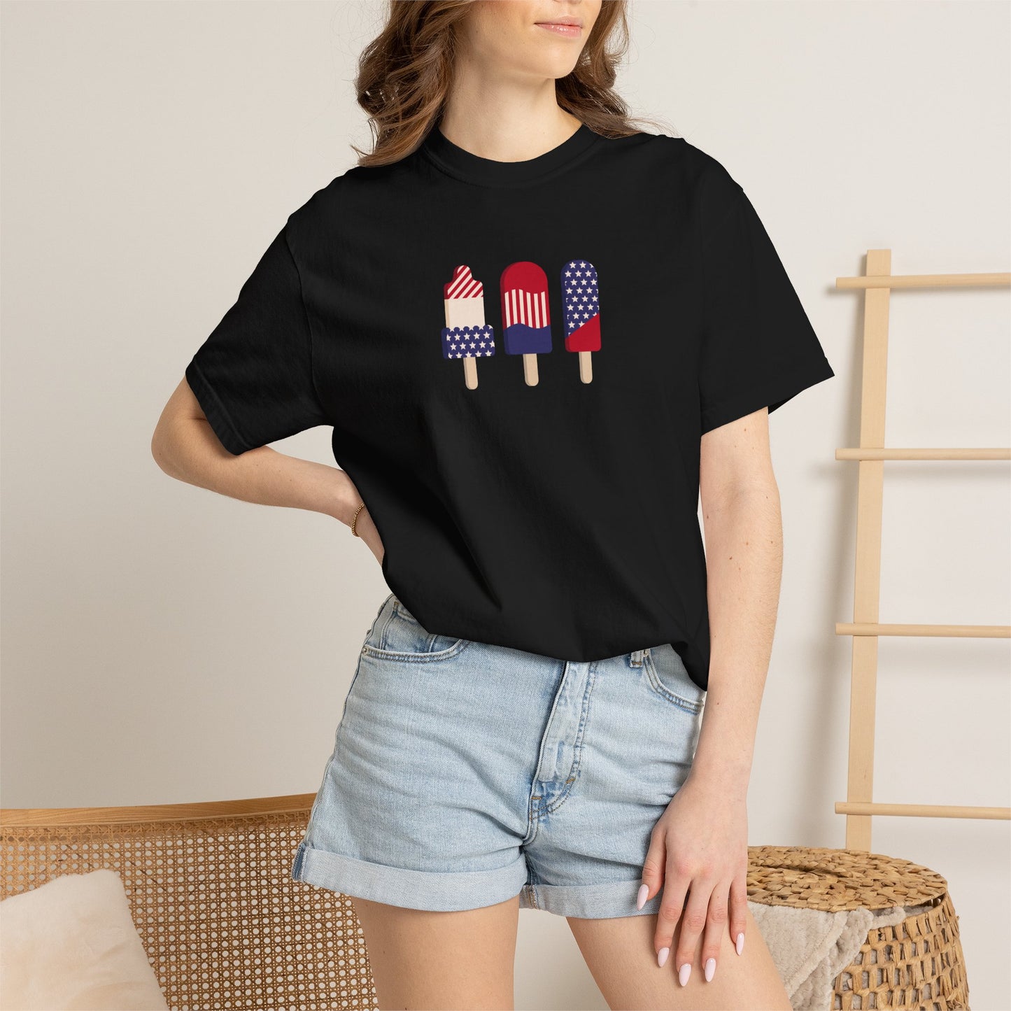 Patriotic Popsicle T-Shirt — USA Flag Ice Cream Graphic Tee