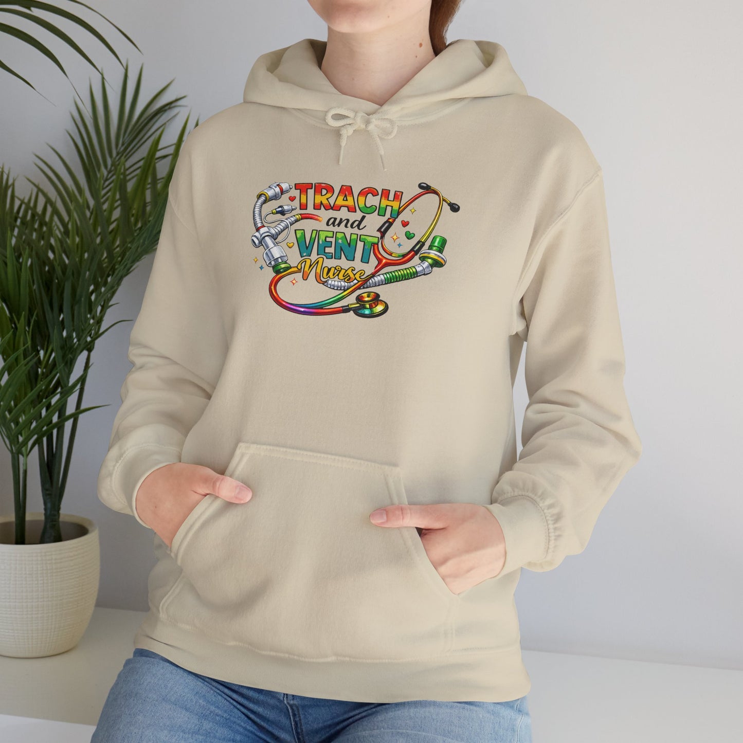 TRACH & VENT Nurse bold color Pullover