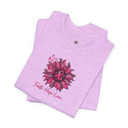 Faith Hope Love Floral Tee — Inspirational Women's Short Sleeve Shirt
