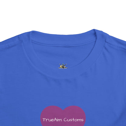 Toddler Tee — Purple Heart Graphic Kids Shirt, Cute Valentine's or Everyday Baby Gift