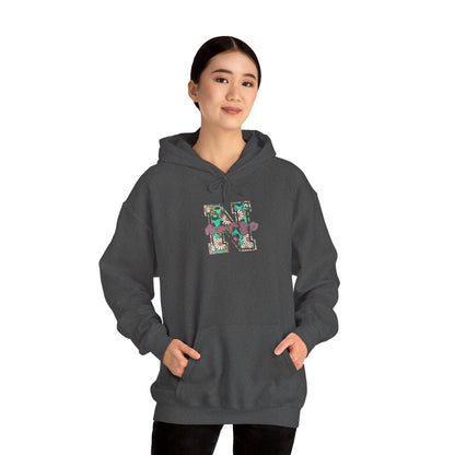 Floral Monogram 'N' Nurse Hoodie — Vintage Rose Letter Sweatshirt