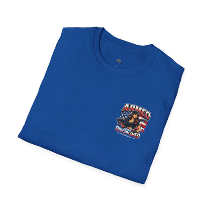 "Female Armed and Disciplined" Patriotic Flag Design t shirt
