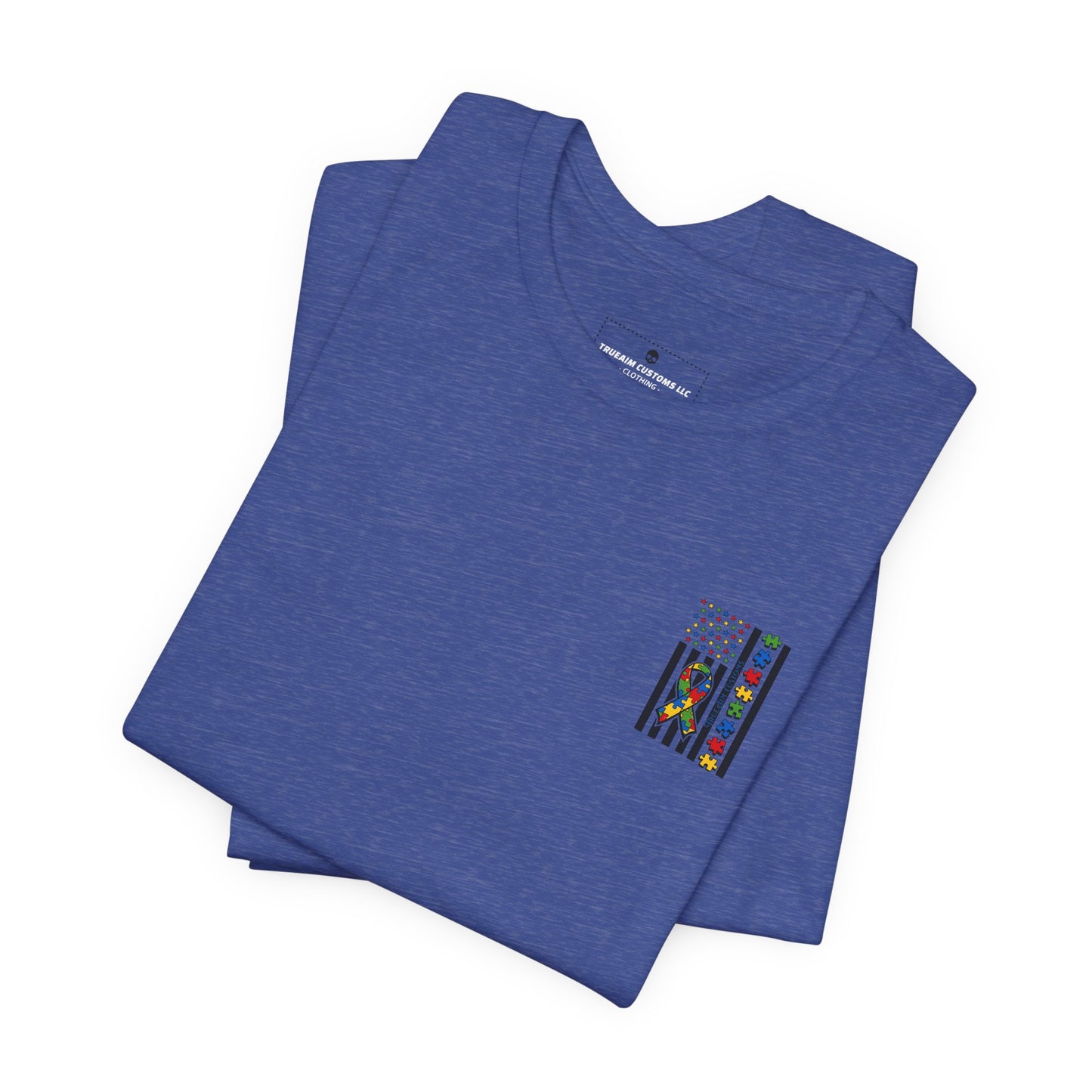 Autism Awareness Flag T-Shirt — Puzzle Ribbon Support Tee