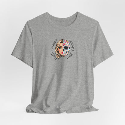 Half Sweet Half Chaos T-Shirt — Day of the Dead Skull Girl Graphic Tee