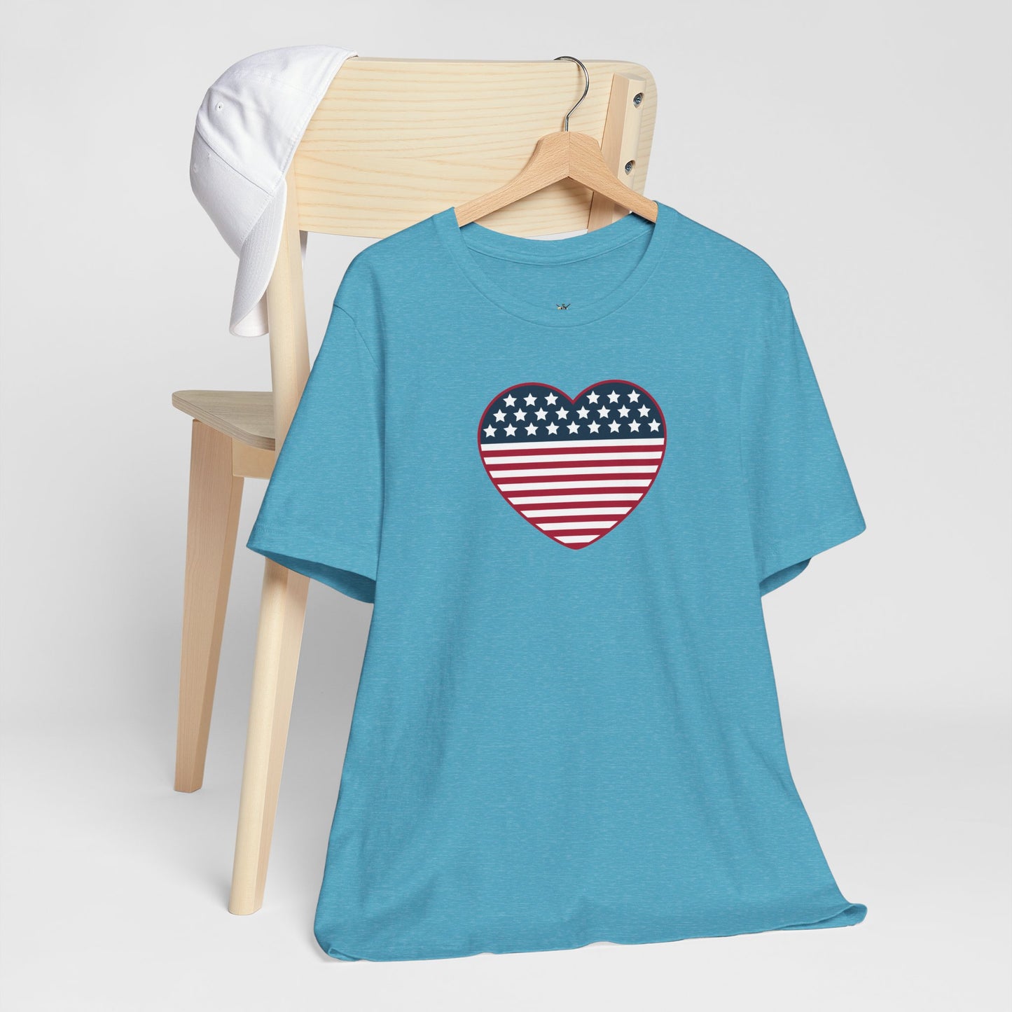 Patriotic Heart T-Shirt — American Flag Heart Tee for 4th of July & Independence Day