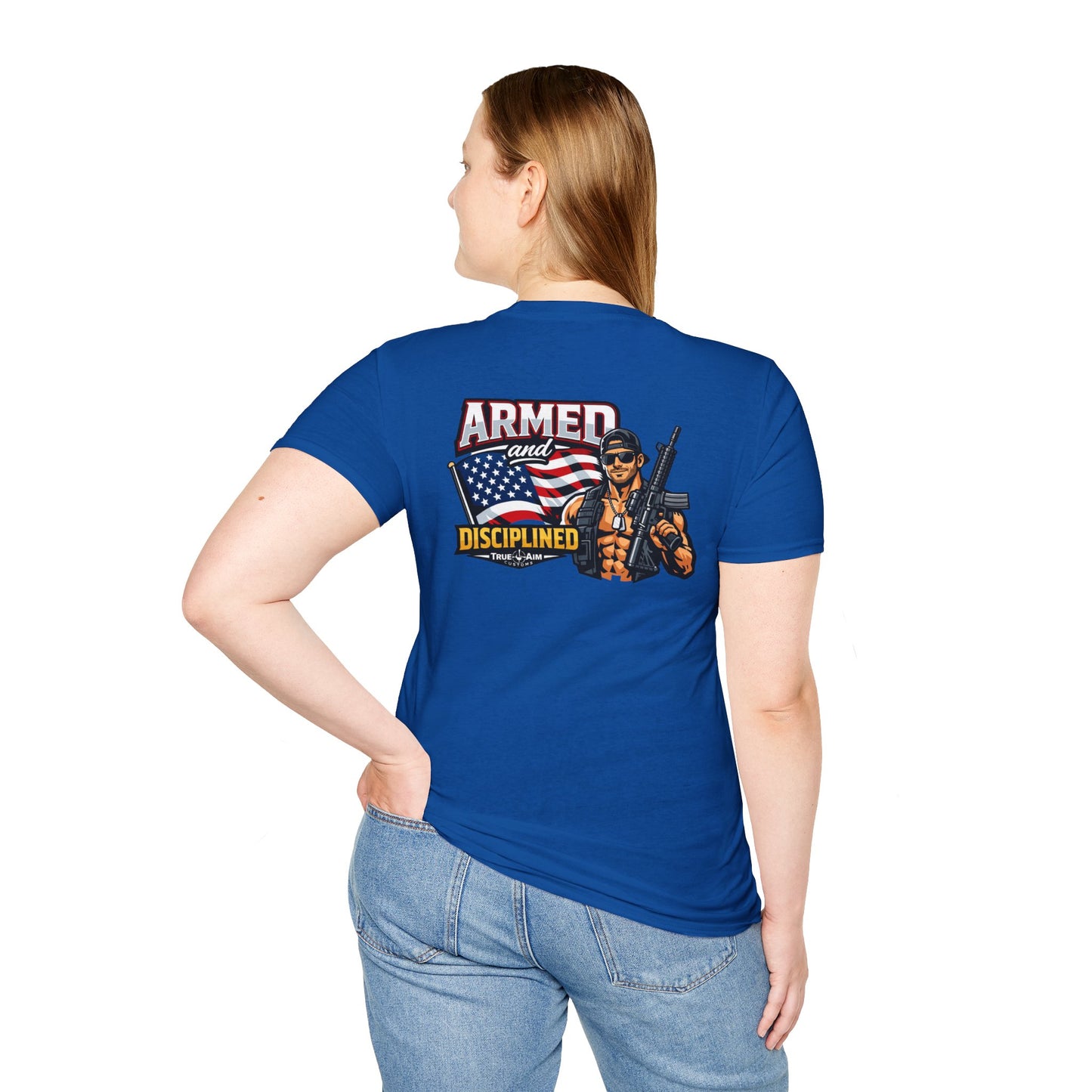 Armed and Disciplined T-Shirt — Patriotic Rifle Graphic Tee