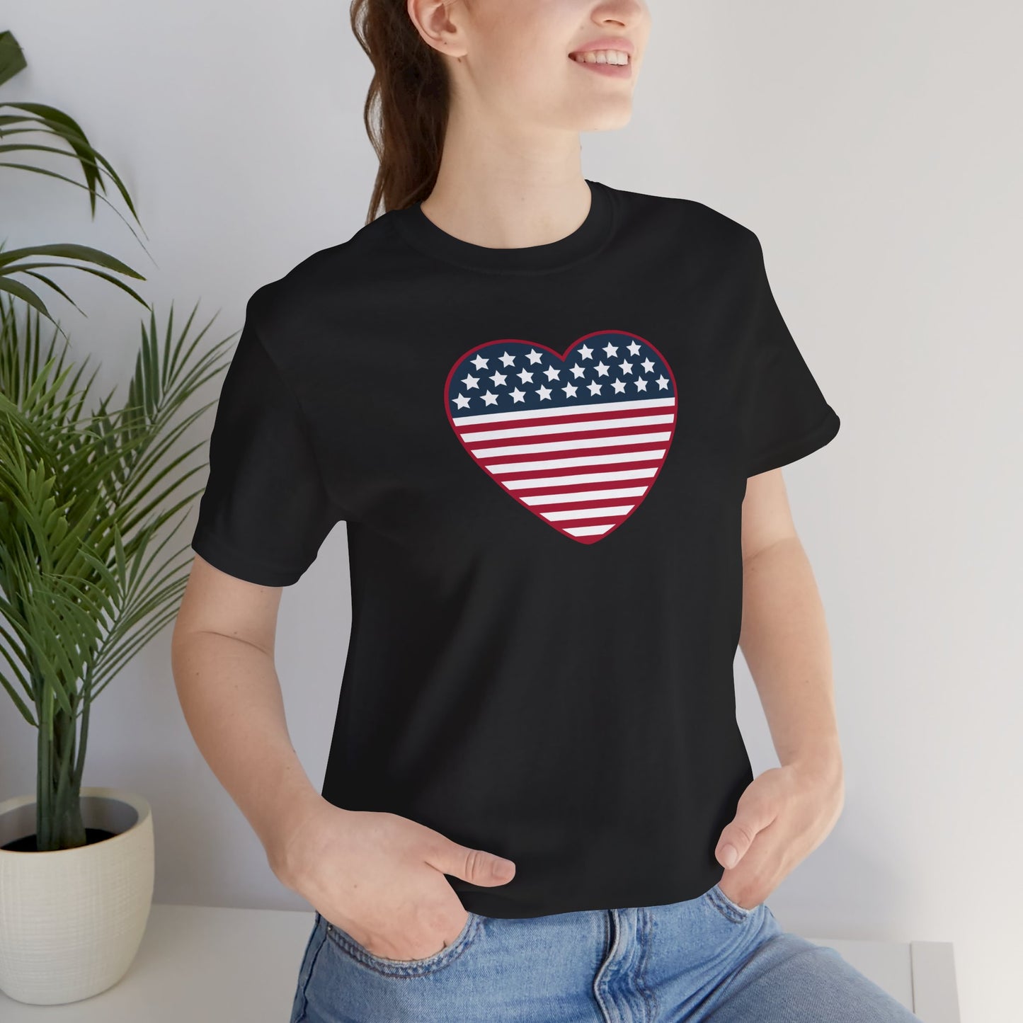 Patriotic Heart T-Shirt — American Flag Heart Tee for 4th of July & Independence Day