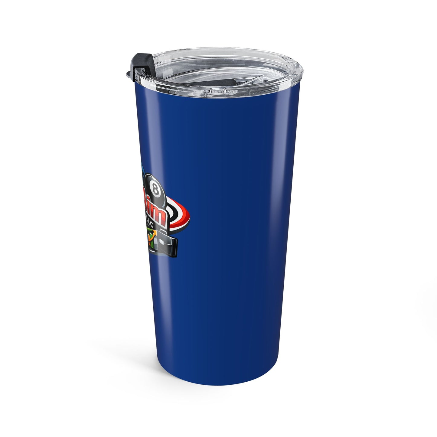 20oz Blue Tumbler with TrueAim Customs Logo — Insulated Travel Cup