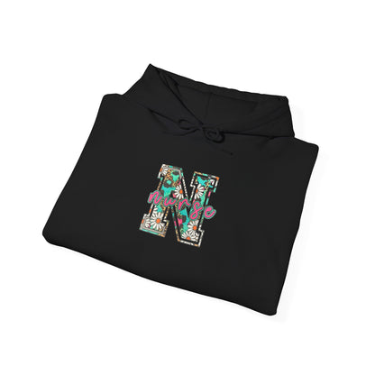 Floral Monogram 'N' Nurse Hoodie — Vintage Rose Letter Sweatshirt