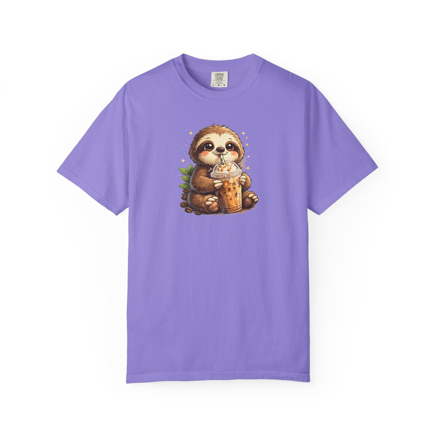 Cute Sloth Holding Coffee T-Shirt — Adorable Cozy Animal Tee