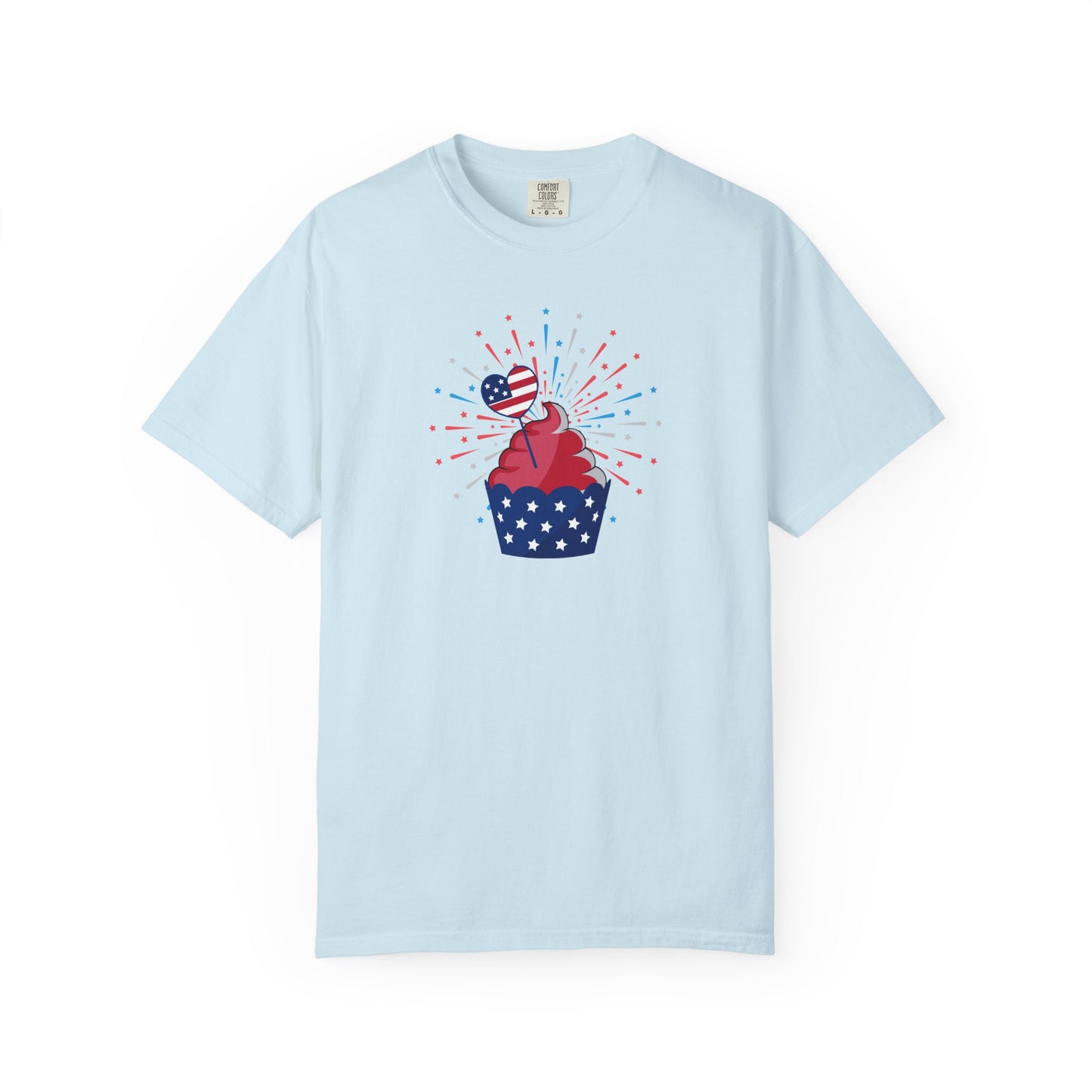 Patriotic Cupcake T-Shirt — 4th of July Red White Blue Celebration Tee
