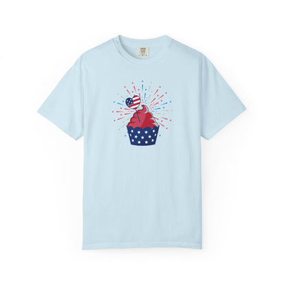 Patriotic Cupcake T-Shirt — 4th of July Red White Blue Celebration Tee