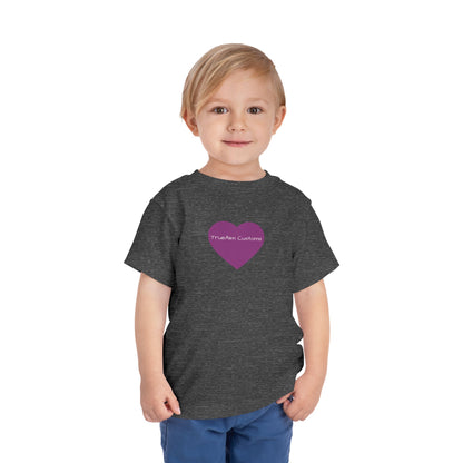 Toddler Tee — Purple Heart Graphic Kids Shirt, Cute Valentine's or Everyday Baby Gift