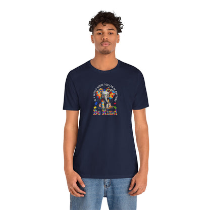 Be Kind Elephant T-Shirt — Colorful Puzzle Piece Autism Awareness Tee