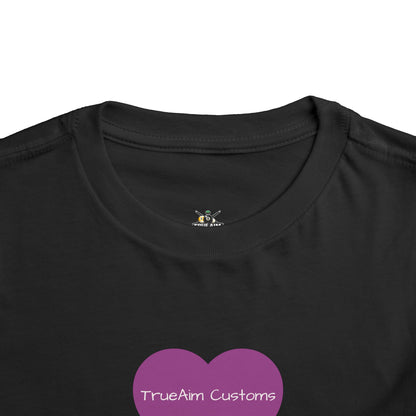 Toddler Tee — Purple Heart Graphic Kids Shirt, Cute Valentine's or Everyday Baby Gift