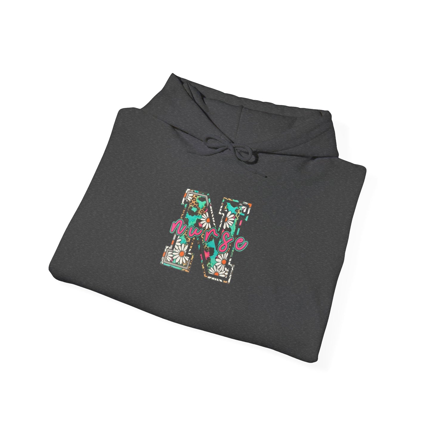 Floral Monogram 'N' Nurse Hoodie — Vintage Rose Letter Sweatshirt