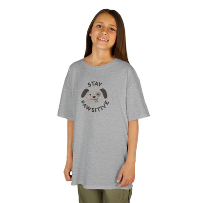Kids T-Shirt — "Stay Pawsitive" Sloth Tee (Cute Animal Positivity Shirt)