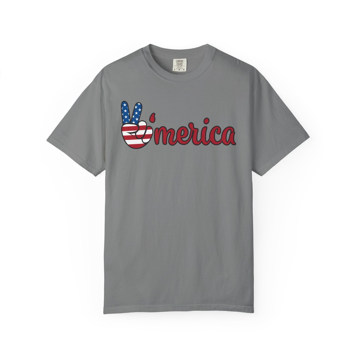 'Merica Peace Sign T-shirt – American Flag Patriotic Tee for 4th of July