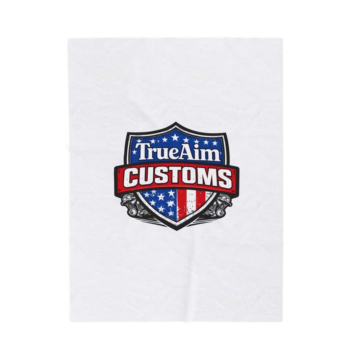 TrueAim Customs Velveteen Plush Blanket – American Shield Logo Throw