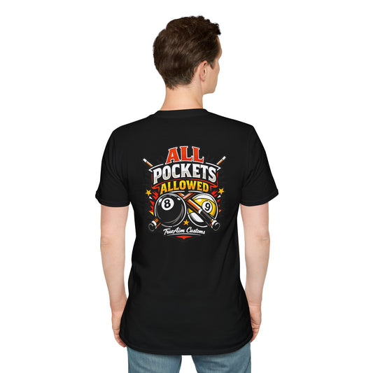 "All Pockets Allowed" Billiards Graphic Tee