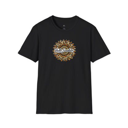 Hello Sunshine Leopard print sunflower unisex tee shirt