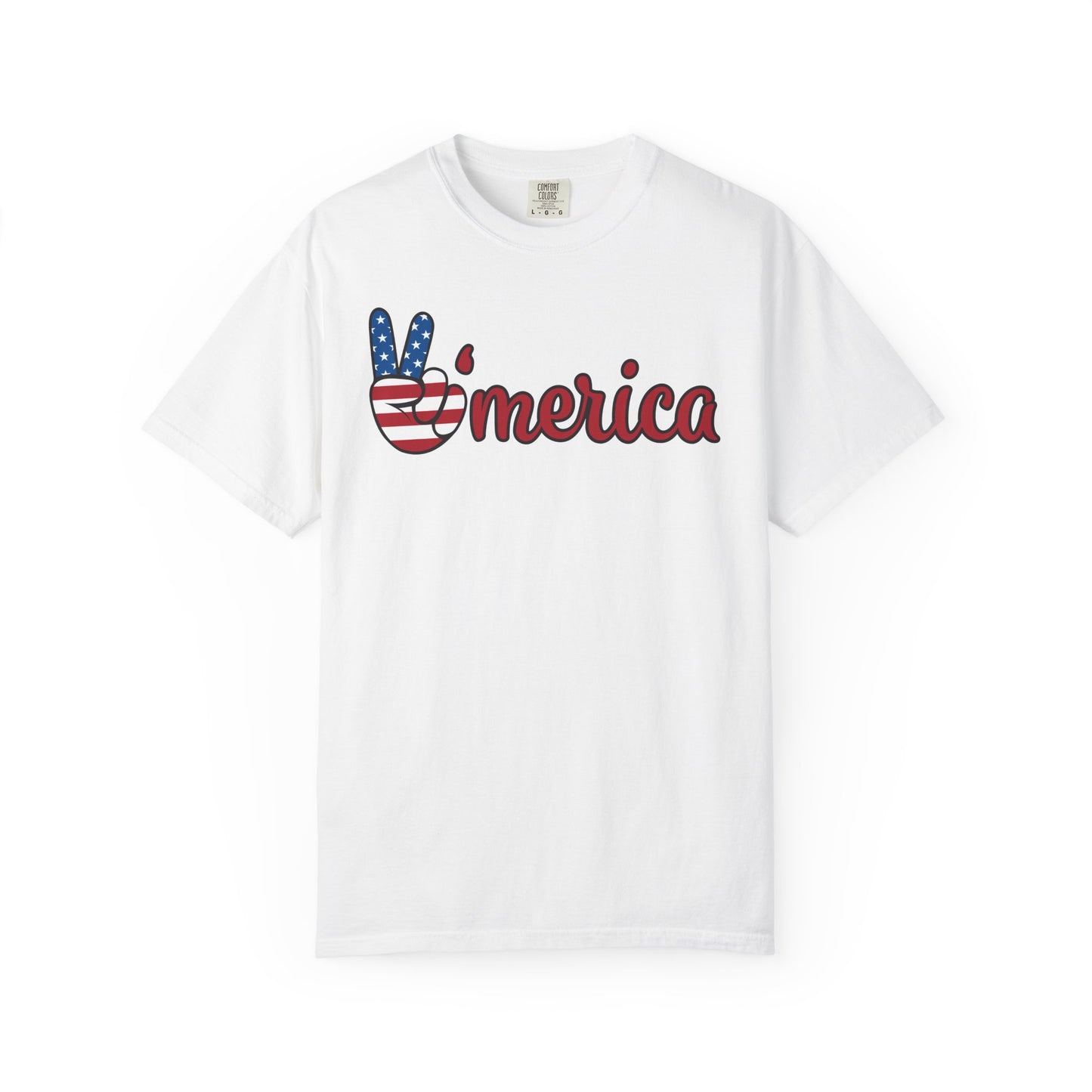 'Merica Peace Sign T-shirt – American Flag Patriotic Tee for 4th of July
