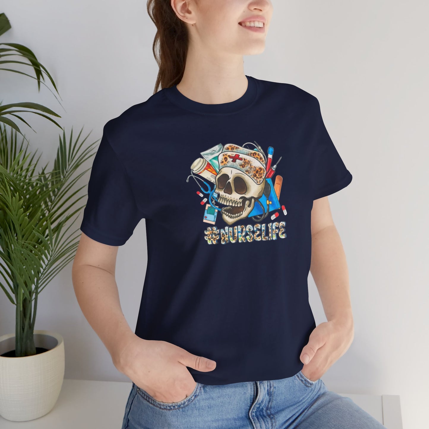 Nurse life Skull Graphic Tee