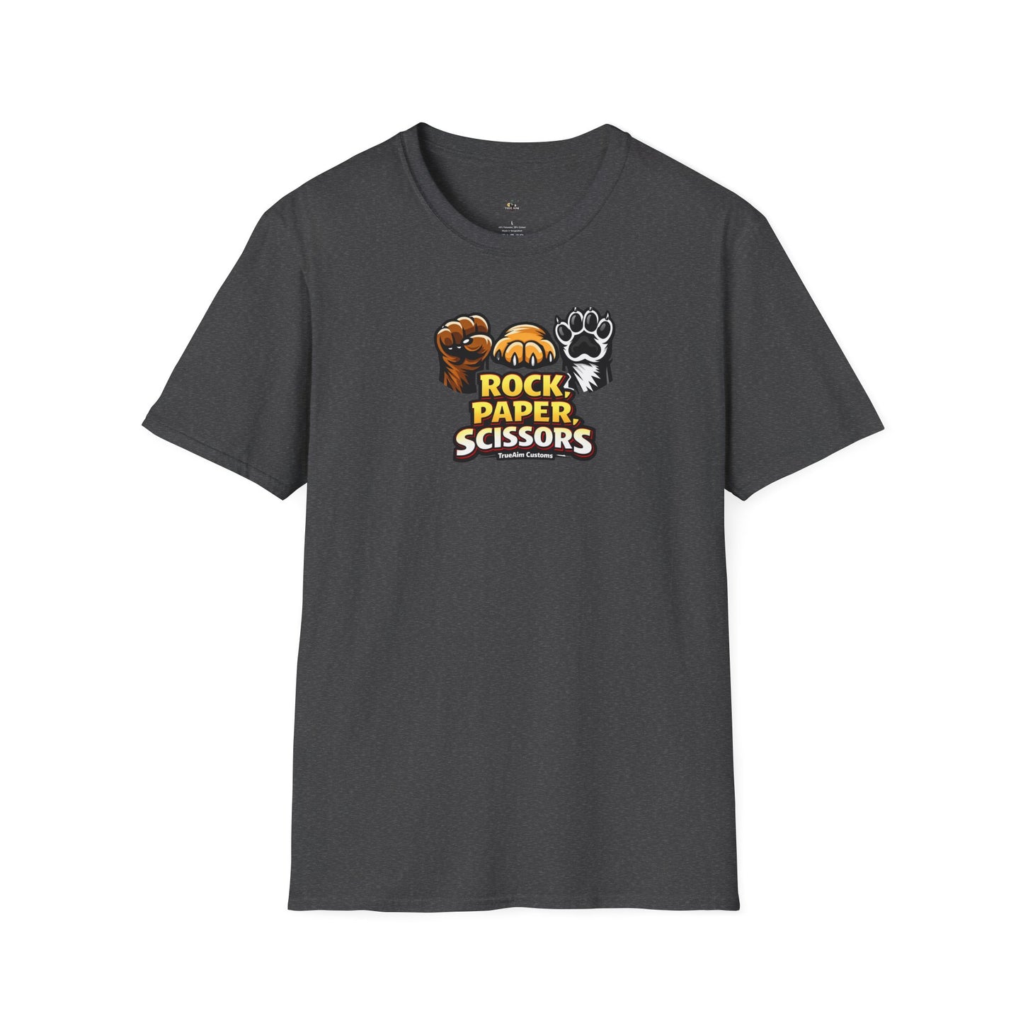 Rock Paper Scissors Paw Print T-Shirt — Cute Animal Game Graphic Tee