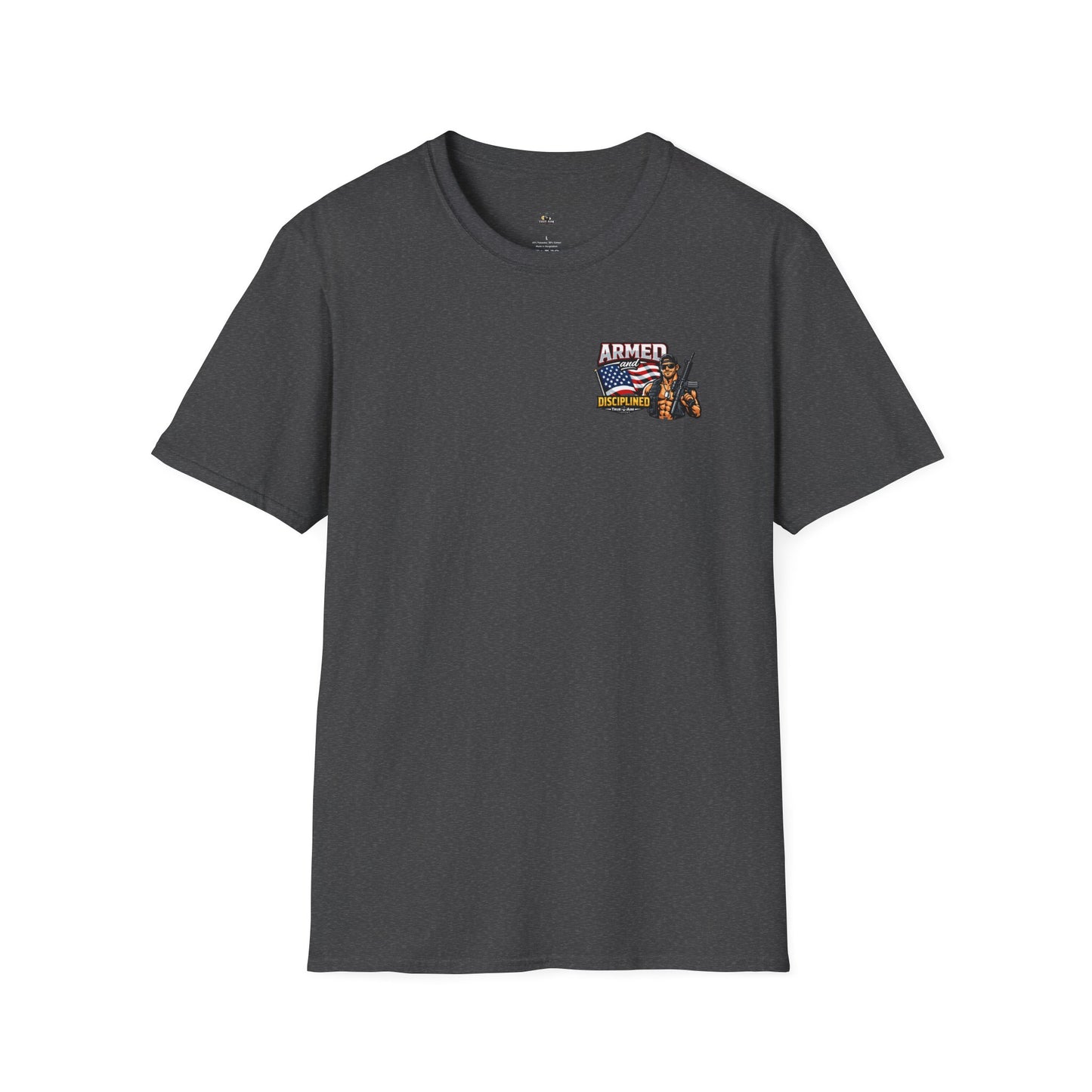 Armed and Disciplined T-Shirt — Patriotic Rifle Graphic Tee