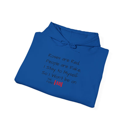 Hoodie — "Roses Are Red / People Are Fake" Minimalist Streetwear Pullover