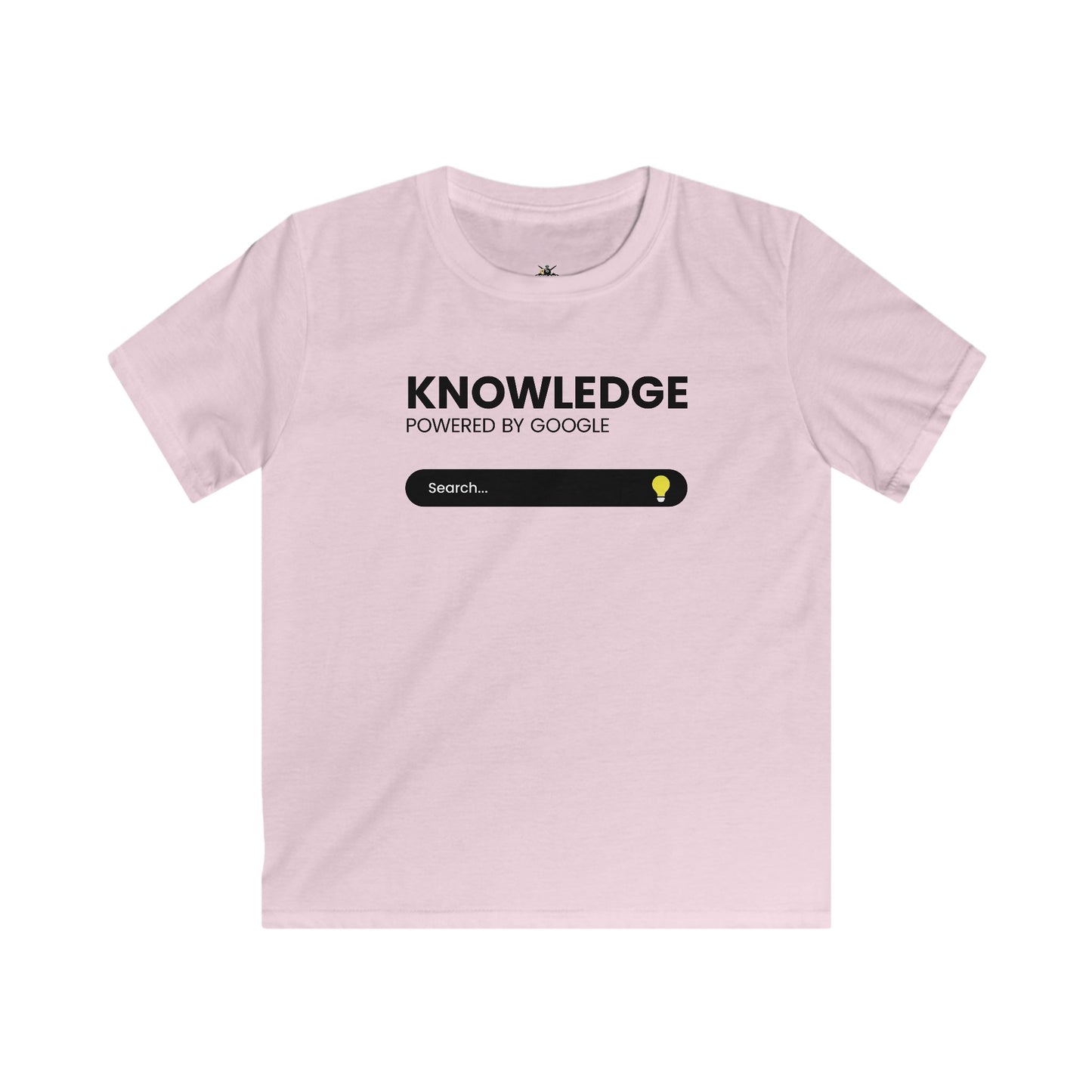 Kids Tee — "Knowledge Powered by Google" Search Bar Design, Funny STEM Shirt for School & Gifts