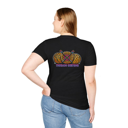 Custom T-Shirt — 'TrueAim Customs' Logo with Leopard Dartboard Design