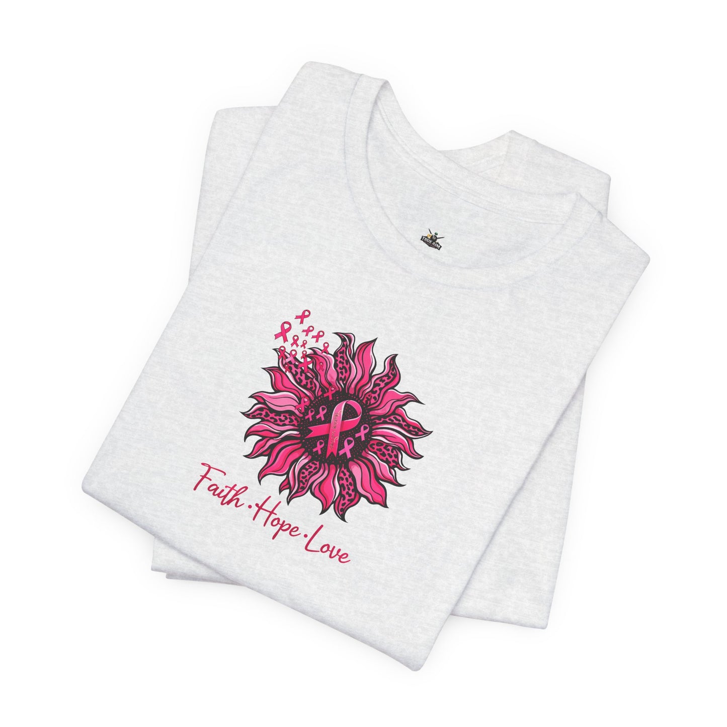 Faith Hope Love Floral Tee — Inspirational Women's Short Sleeve Shirt