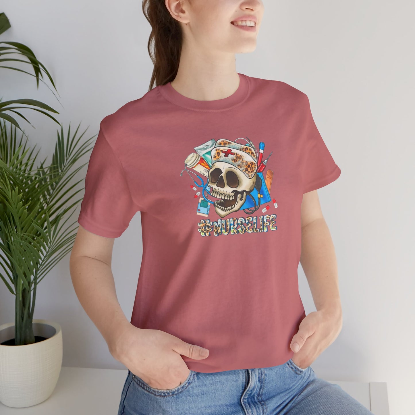 Nurse life Skull Graphic Tee