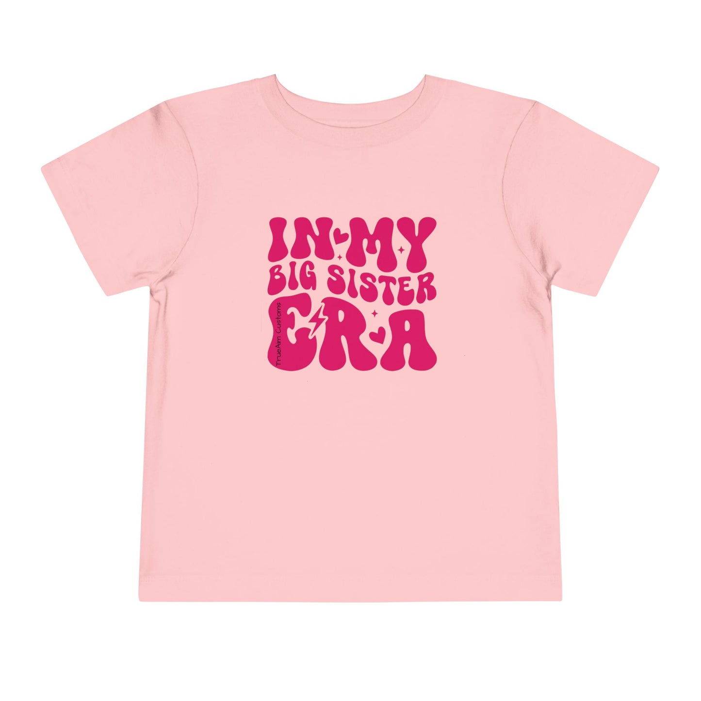 Toddler Tee — "In My Big Sister Era" Retro Pink Announcement Shirt