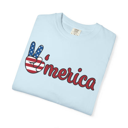 'Merica Peace Sign T-shirt – American Flag Patriotic Tee for 4th of July