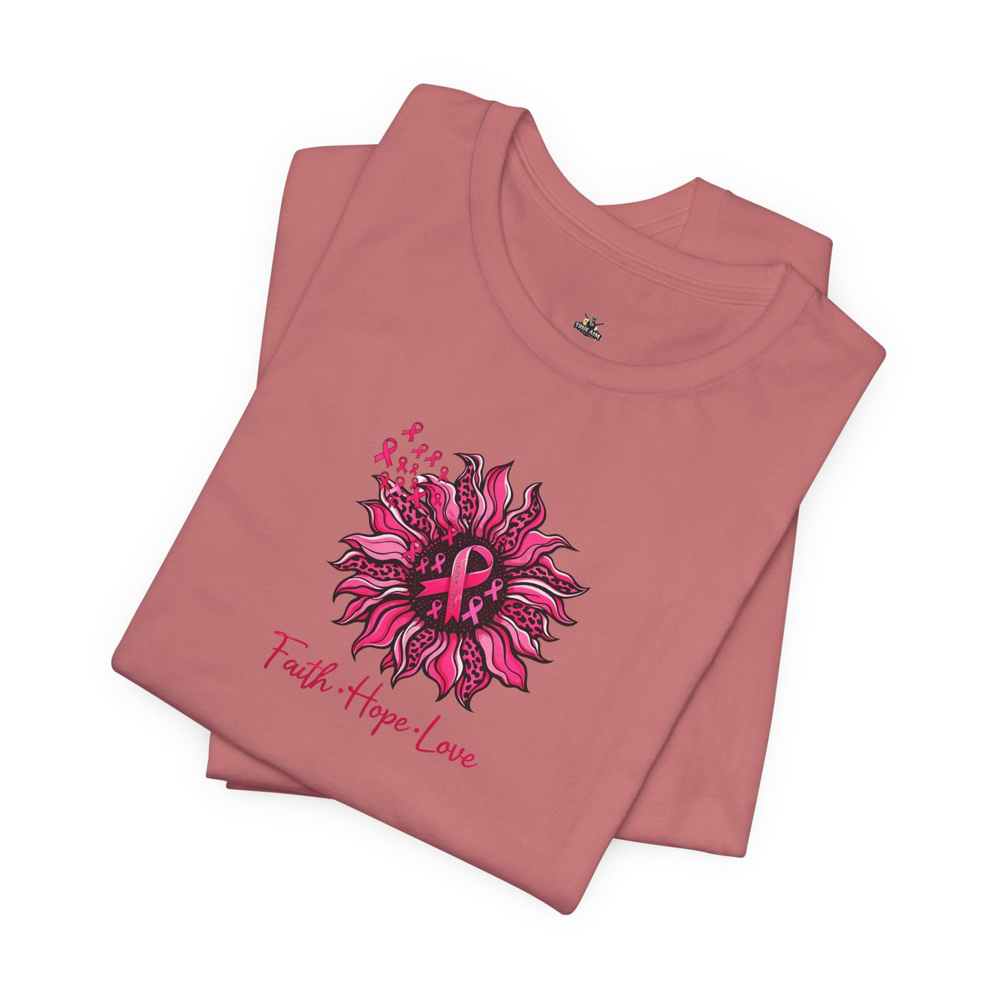 Faith Hope Love Floral Tee — Inspirational Women's Short Sleeve Shirt